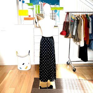 Vintage Ralph Lauren Purple Label Black Silk Skirt Small